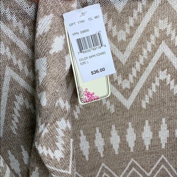 Brown Aztec print cardigan - Picture 4 of 4